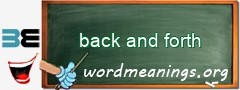 WordMeaning blackboard for back and forth